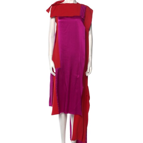 Maison Martin Margiela Dresses & Skirts - Maison Martin Margiela Red & Fuchsia Crepe Avant-Grade Dress Made in Italy